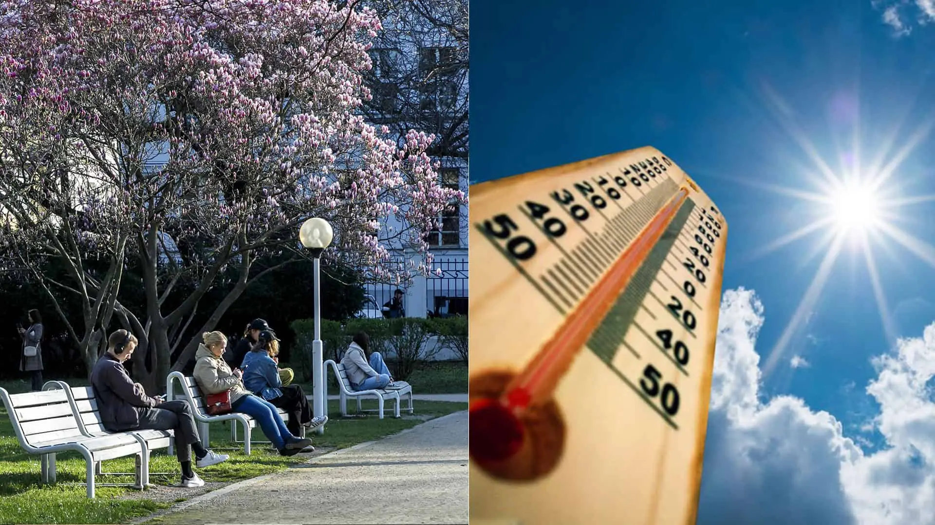 počasie jar teplo slnko teplomer