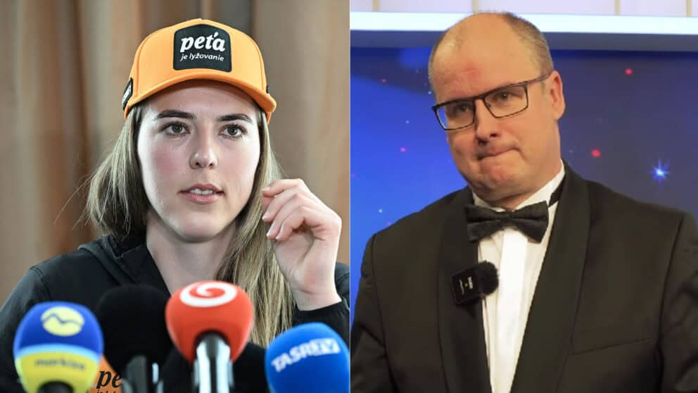 Petra Vlhová a moderátor Marcel Merčiak