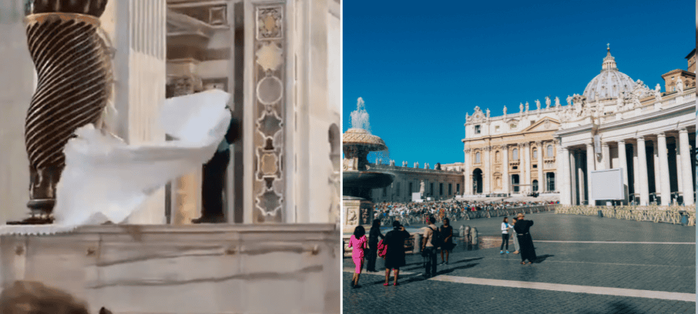 Vatikán, vandal, incident, svietniky, oltár