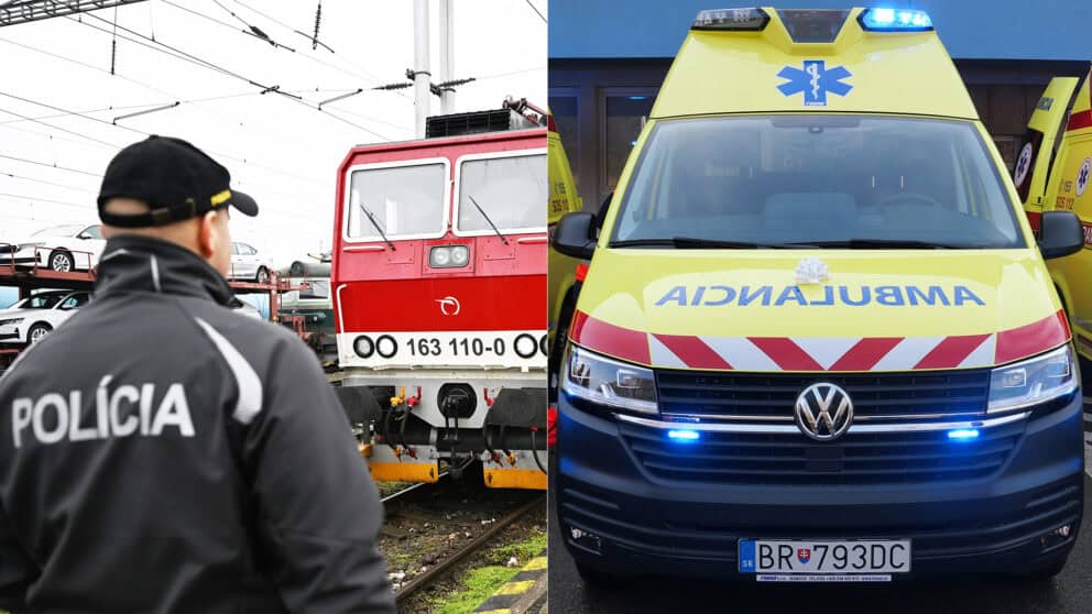 vlak zrážka policajt sanitka