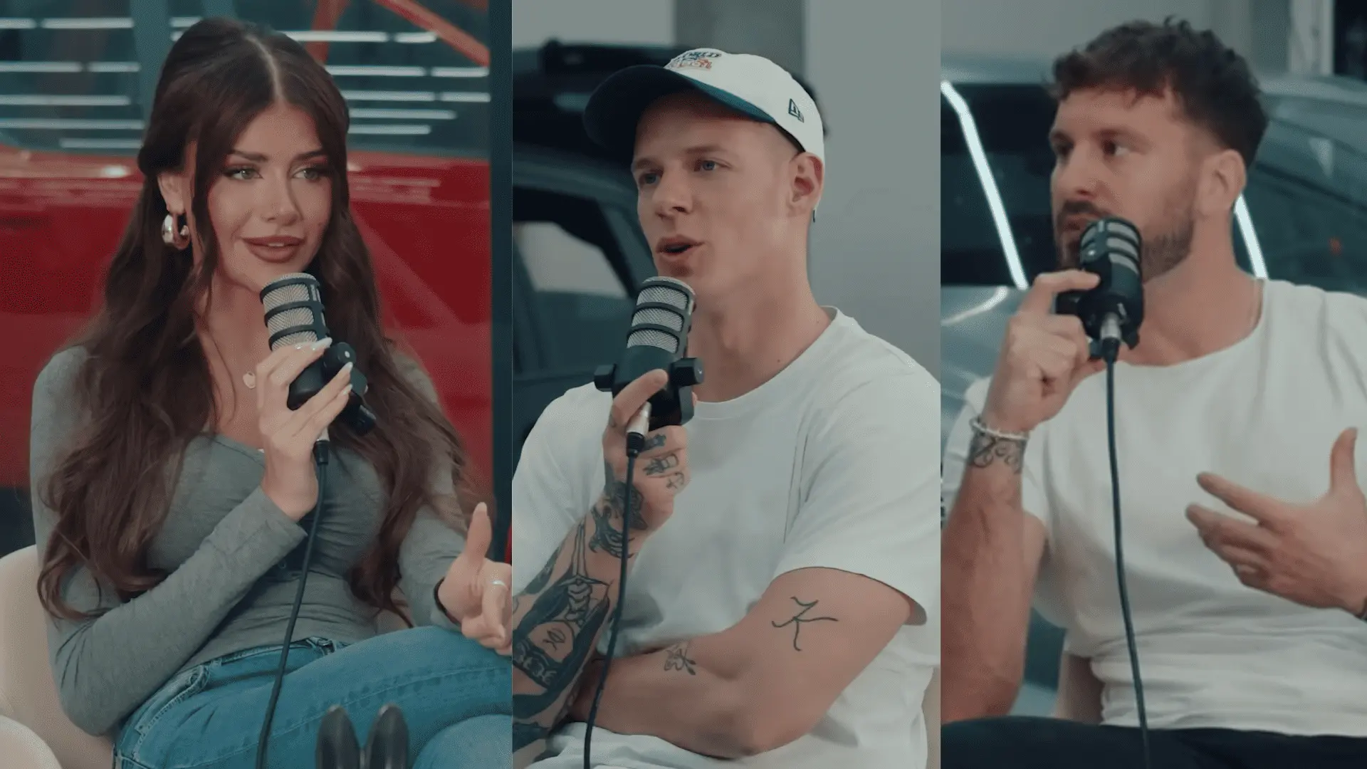 Dominique Alagia, známa z Love Islandu a SuperStar, prijala pozvanie do podcastu Romulus & Remus, ktorý moderujú Krištof Králik a Rasťo – aktuálny hlavný „hrdina“ šou Ruža pre nevestu. Podcast je dostupný na YouTube. Zdroj: Reprofoto YouTube/Romulus & Remus