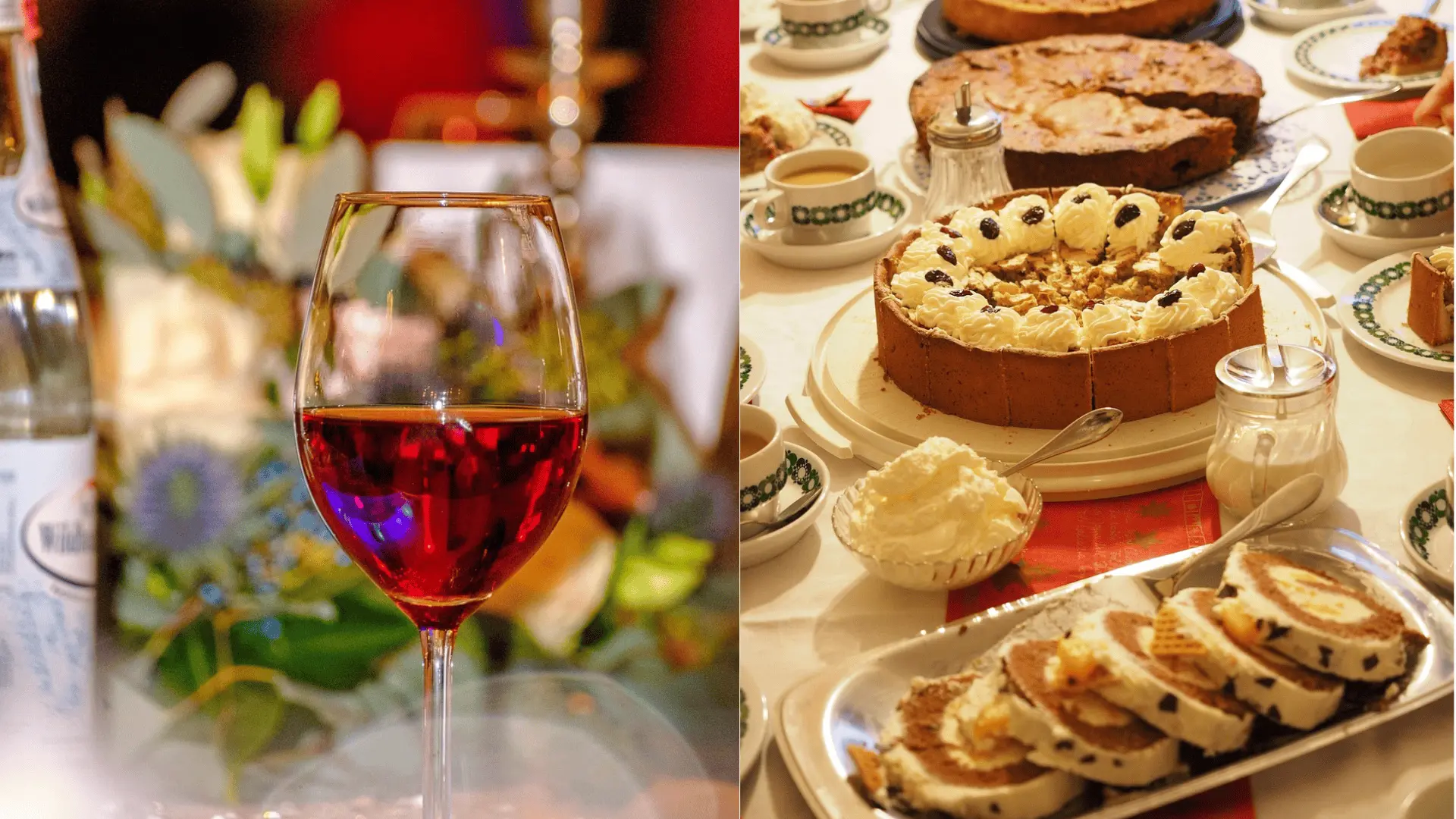 víno, koláče