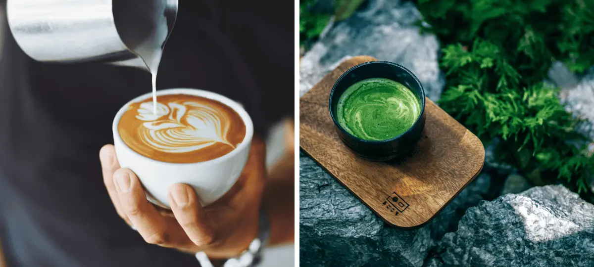 káva, matcha