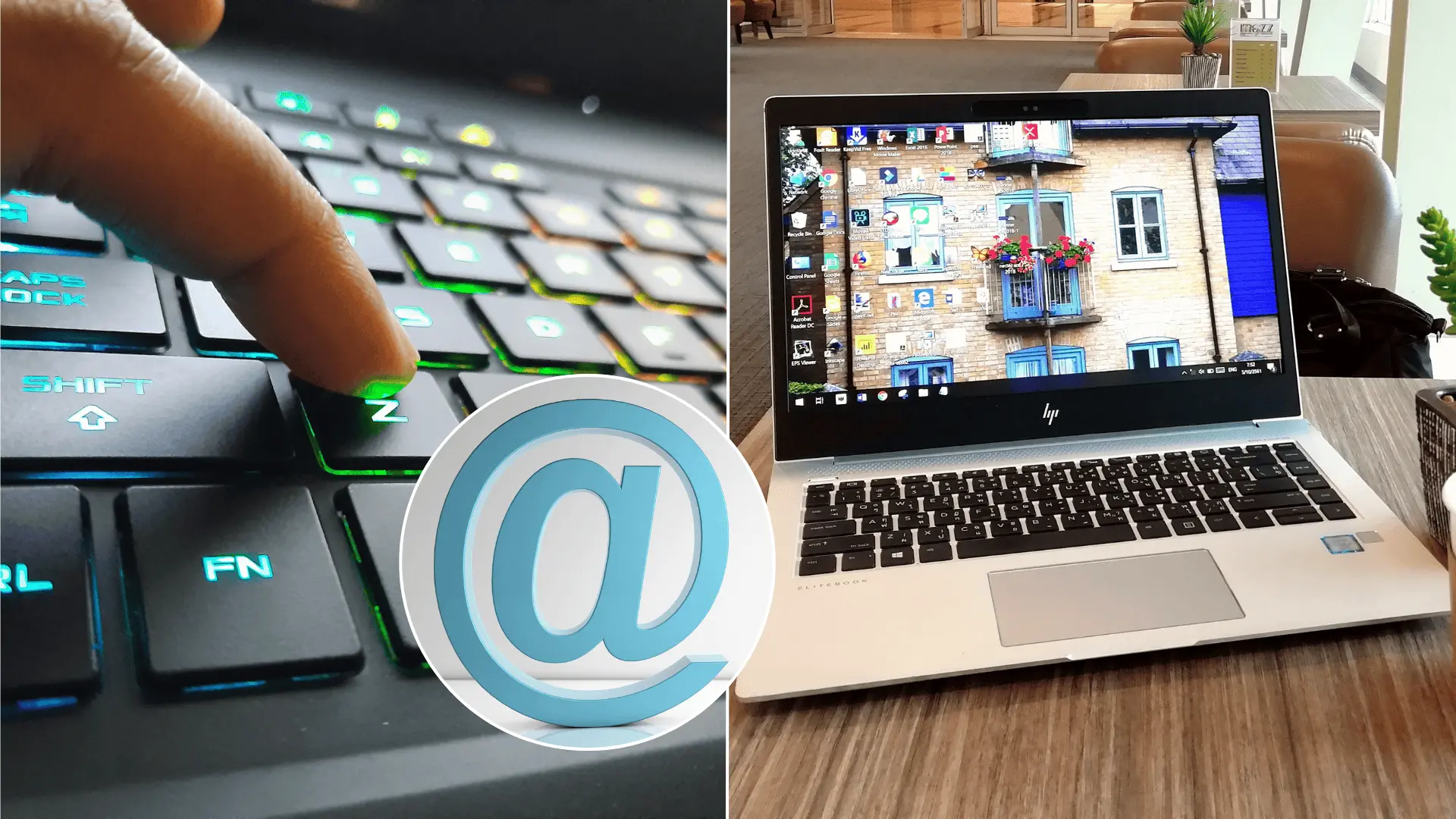 zavináč počítač klávesnica