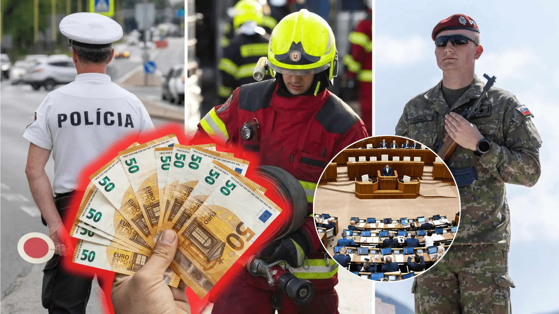 Policajt hasič vojak peniaze vláda