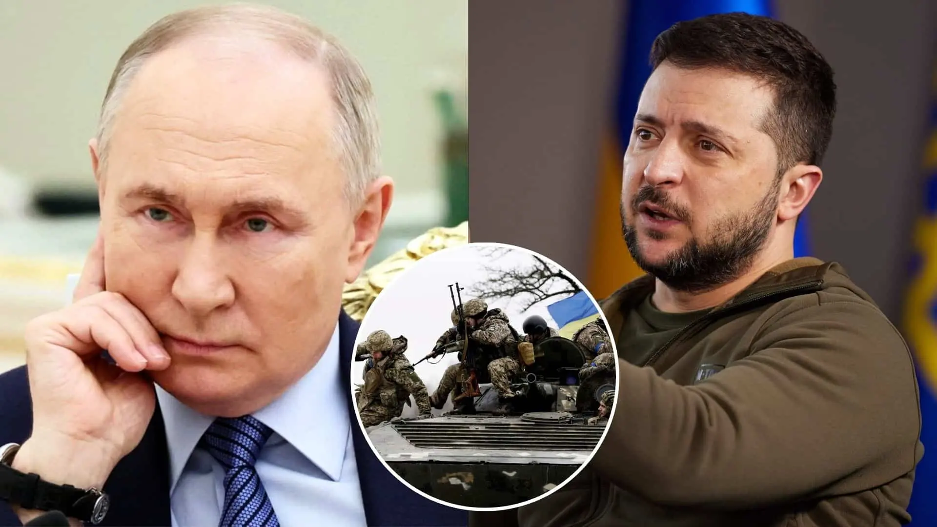 Vladimir Putin a Volodymyr Zelenskyj.