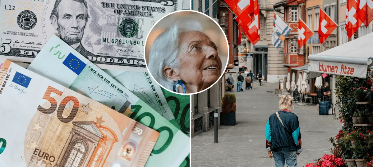 euro, dolár, švajčiarsko