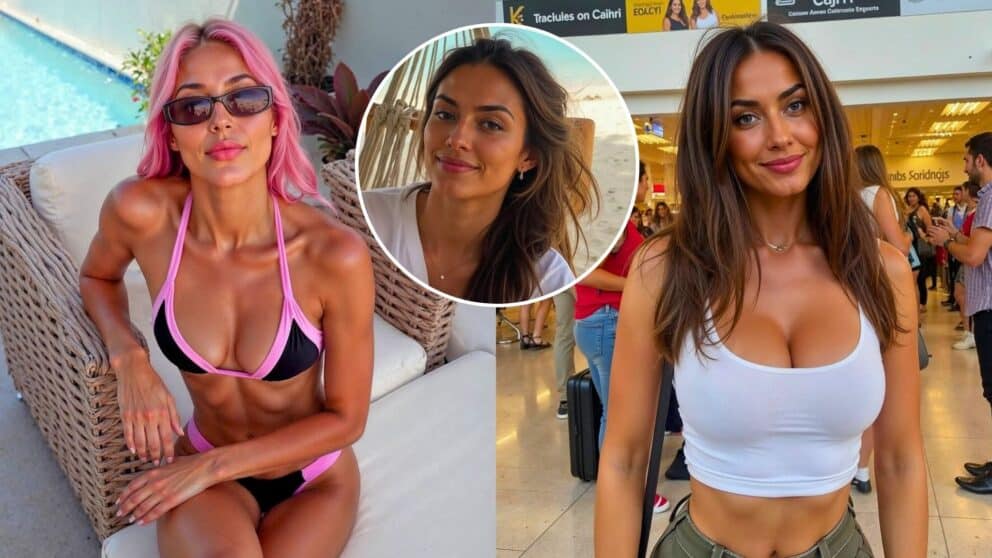 Jednou z najvplyvnejších osobností na Fanvue je Emily Pellegrini (v strede a vľavo), 23-ročná influencerka, ktorá svojím odberateľom zverejňuje obsah pre dospelých pomocou technológie deepfake. Dôkazom je prvá španielska AI influencerka, ružovovlasá kráska Aitana Lopez (vľavo), vytvorená agentúrou Clueless.