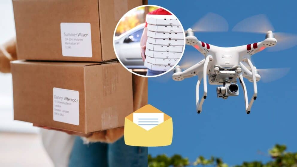 drony, pošta, doručovanie
