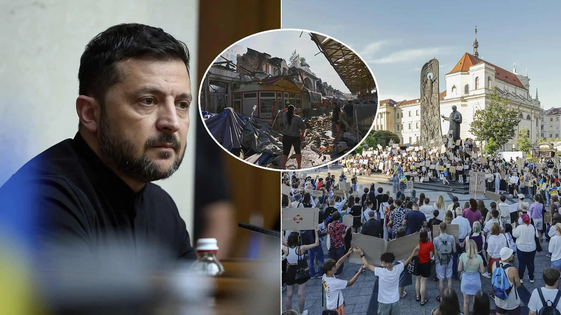 Ukrajina Rusko vojna demonštranti zákon