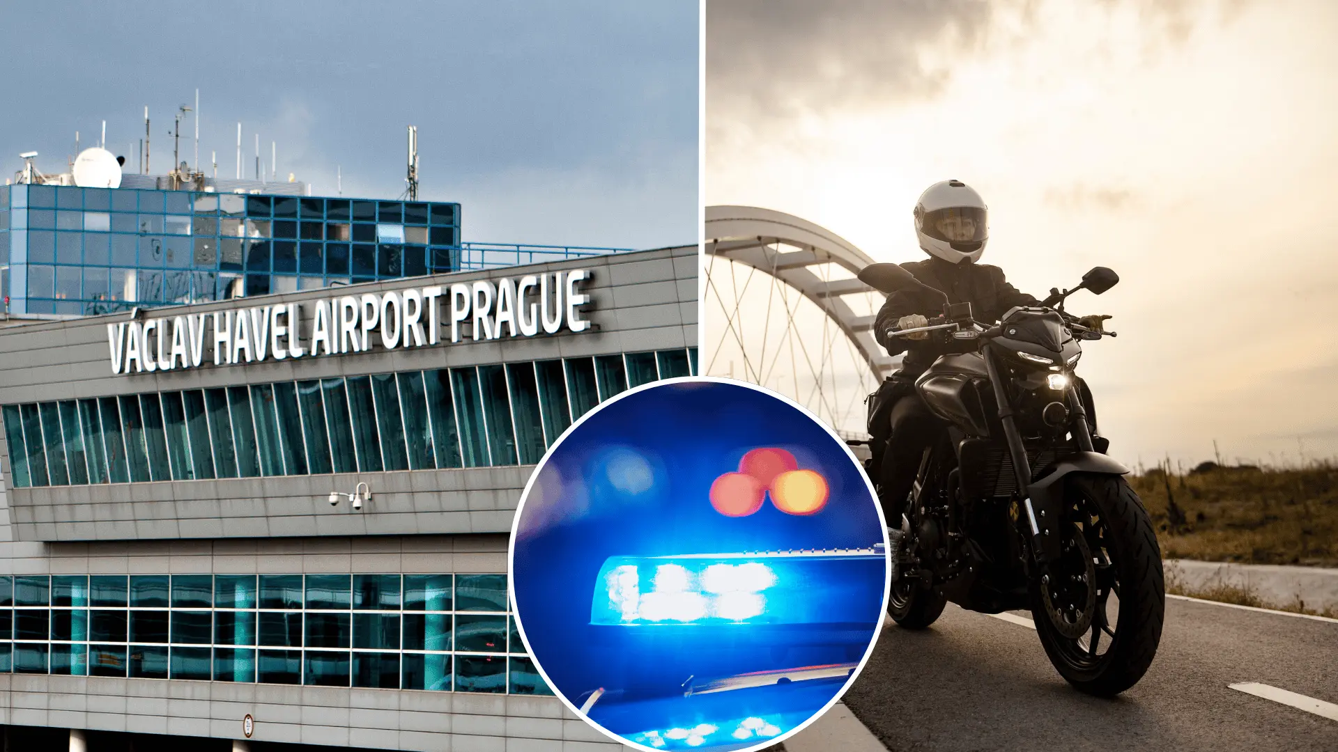 letisko, motorkár, polícia, Praha
