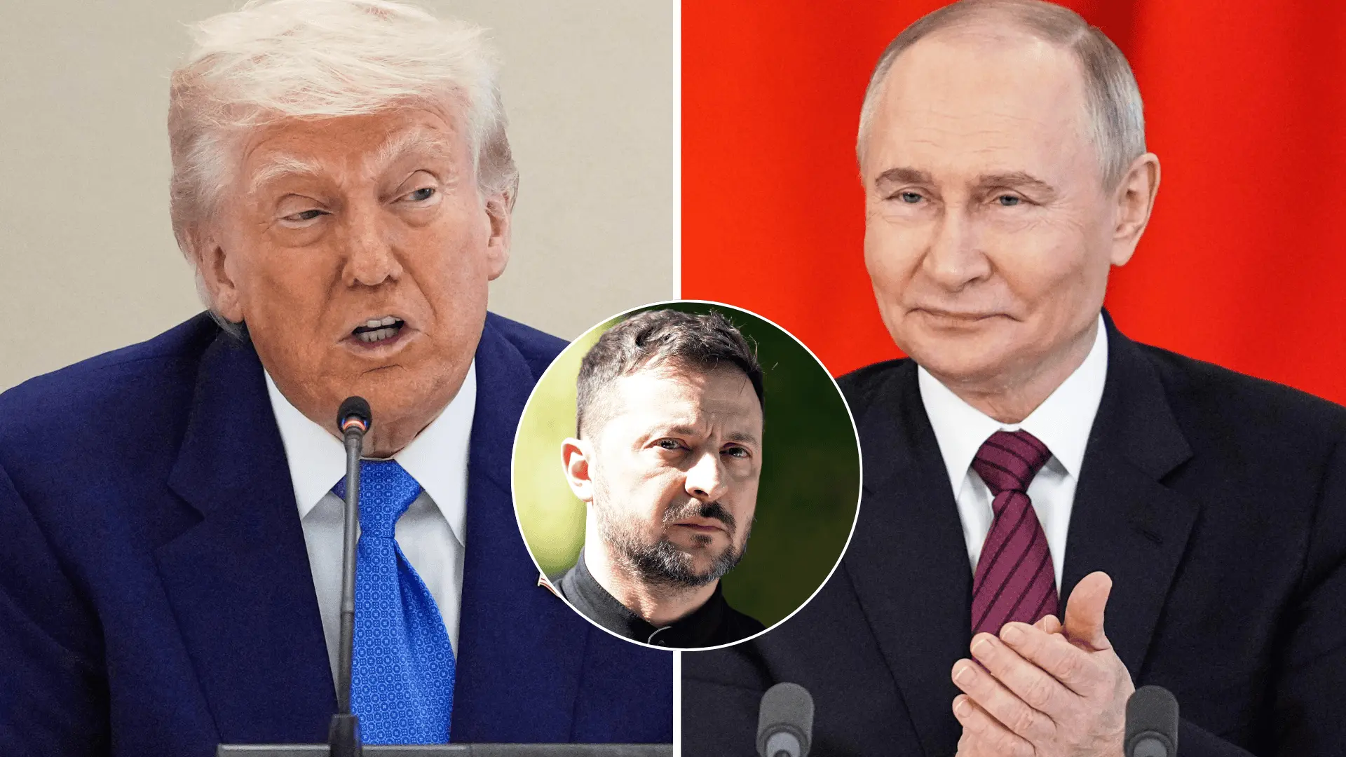 Trump, Zelenskyj, Putin