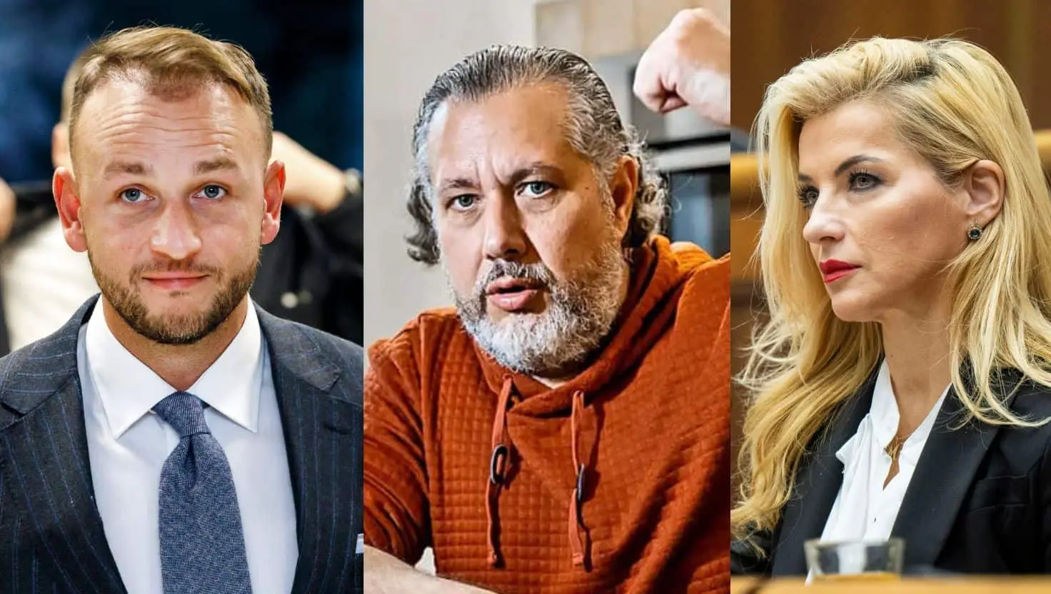 Matúš Šutaj Eštok (vľavo), Oskar Rózsa (v strede) a Martina Šimkovičová (vpravo).