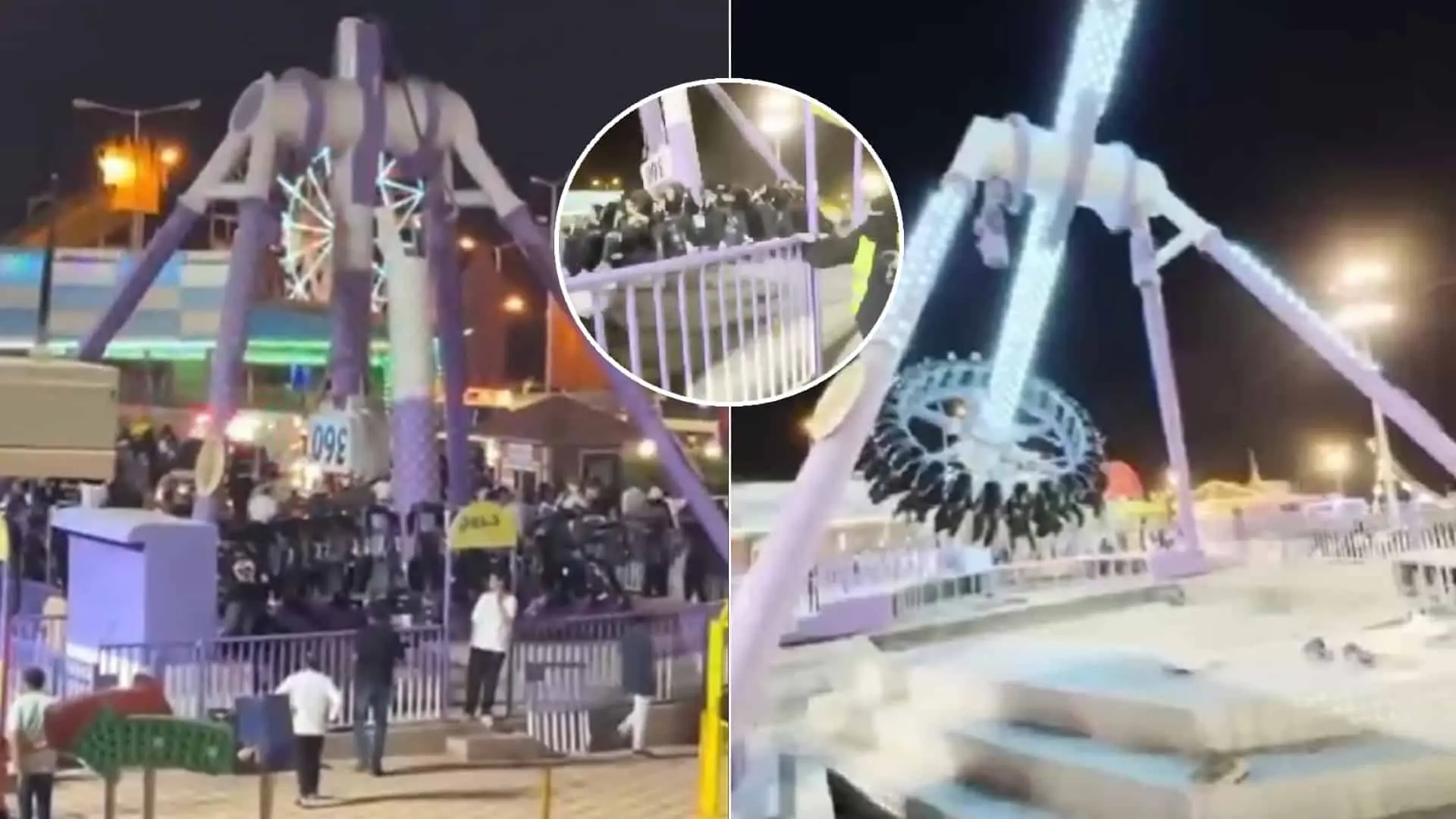 kolotoč nehoda v zábavnom parku Green Mountain Park v Saudskej Arábii