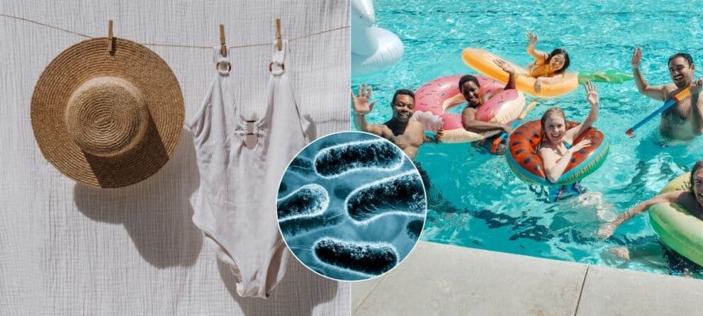 kúpanie, plavky, baktérie