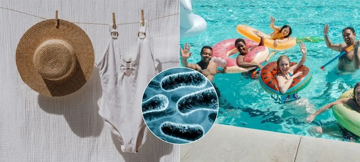 kúpanie, plavky, baktérie