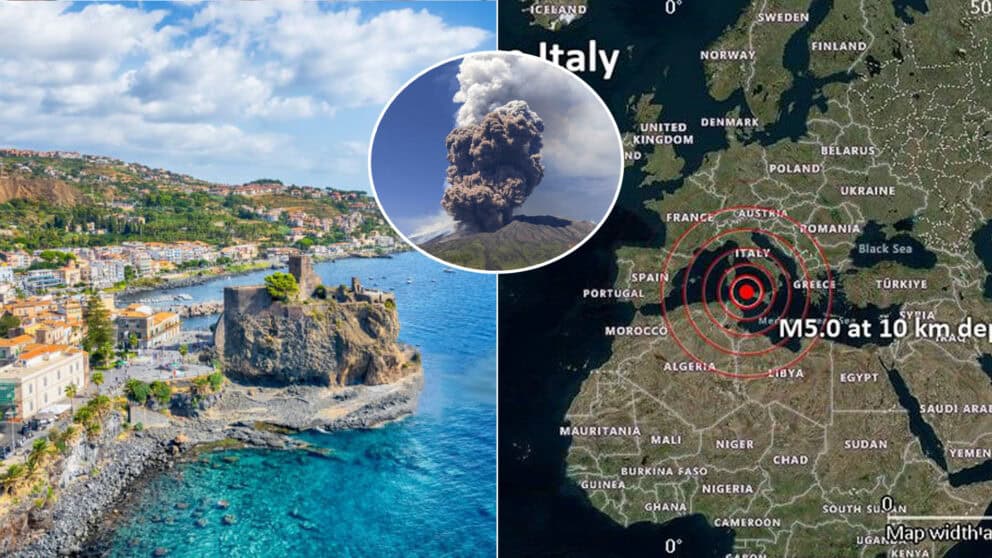 Taliansko Etna zemetrasenie