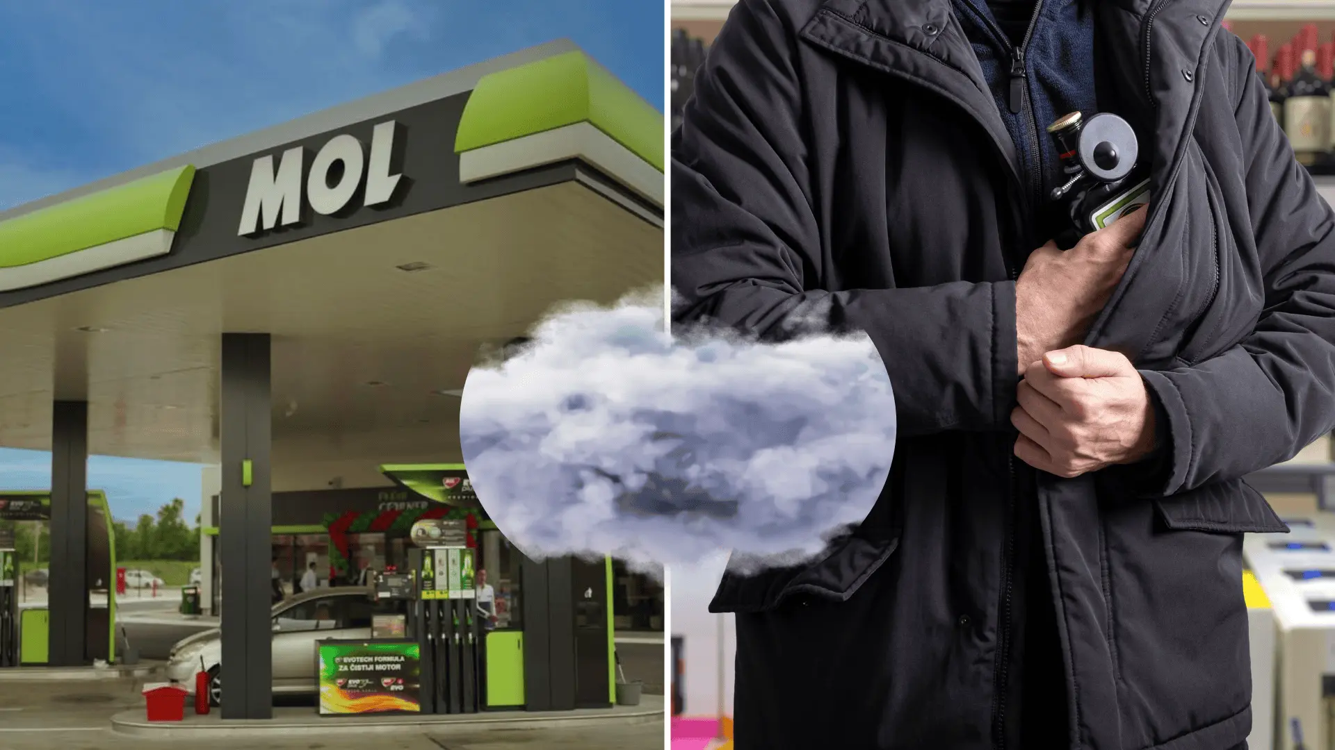 čerpacia stanica, systém, hmla. zlodeji