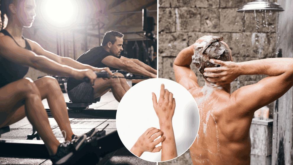 cvičenie, sprcha, koža