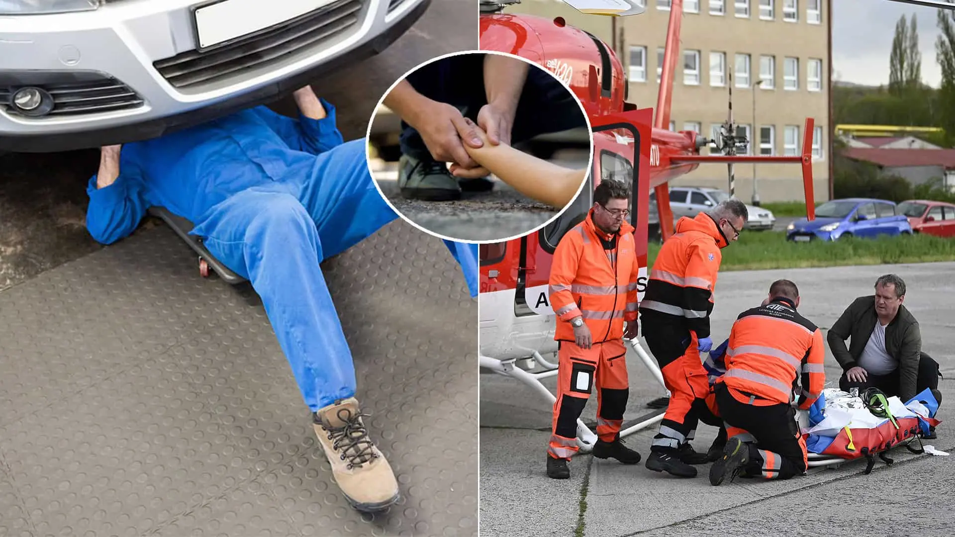 auto výbuch záchranári