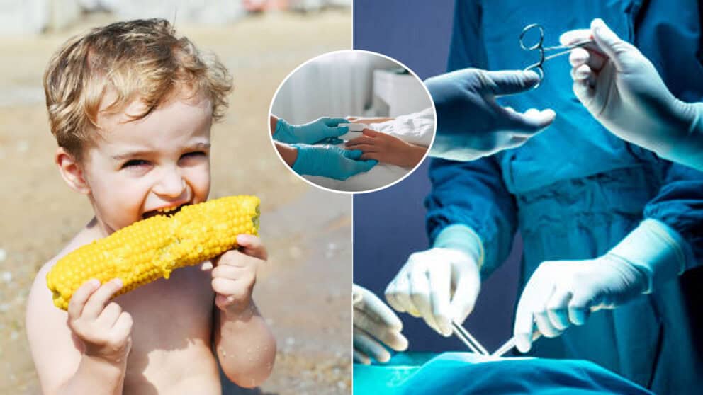 dieťa kukurica operácia nemocnica lekári