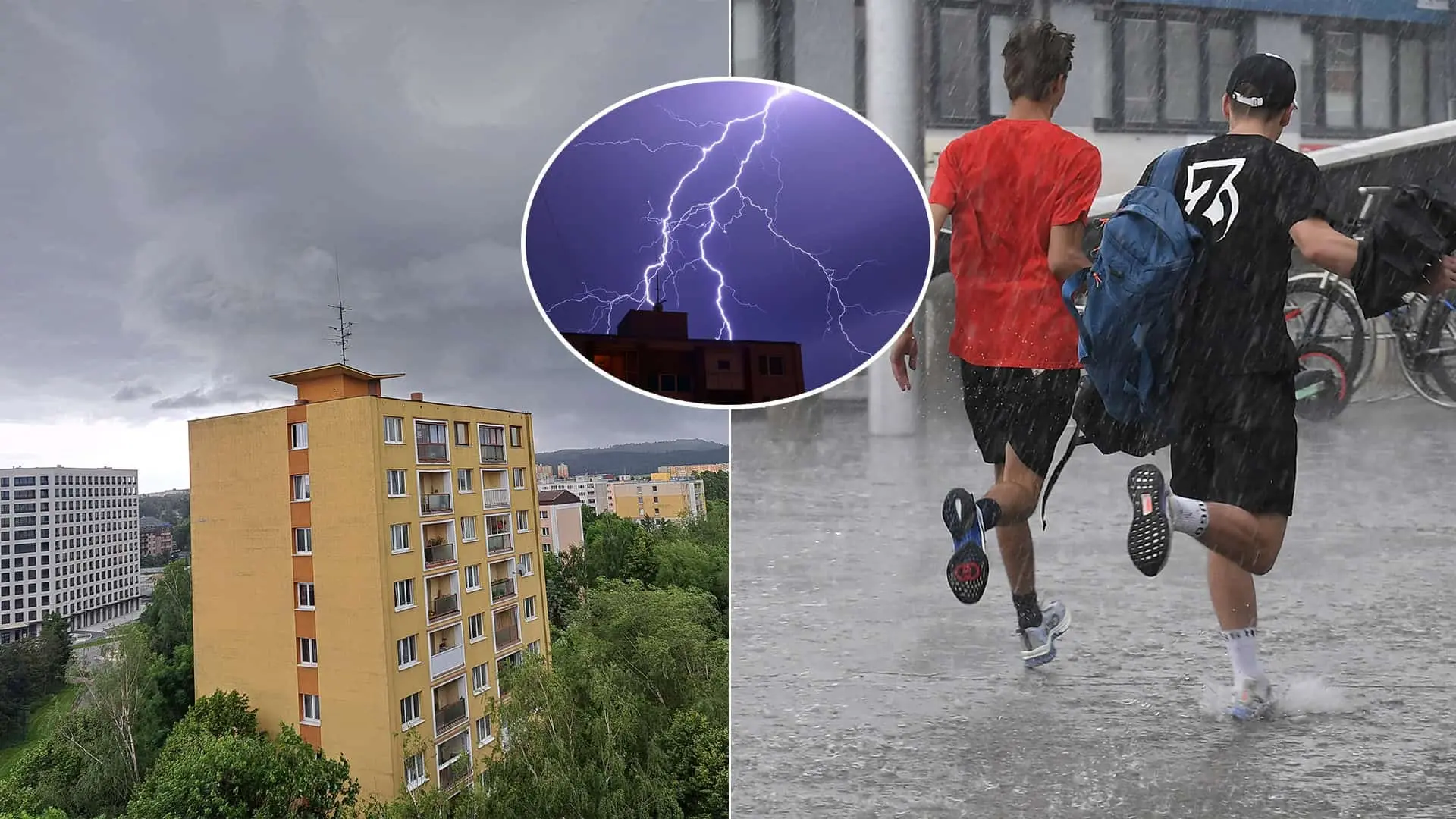 búrka dážď blesk