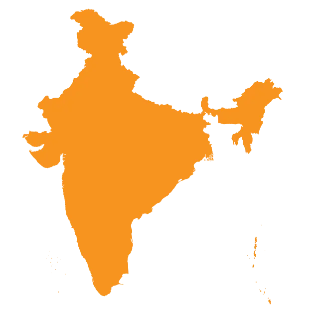 India, obrysová mapa