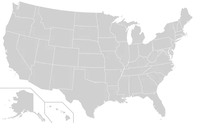 USA, obrysová mapa