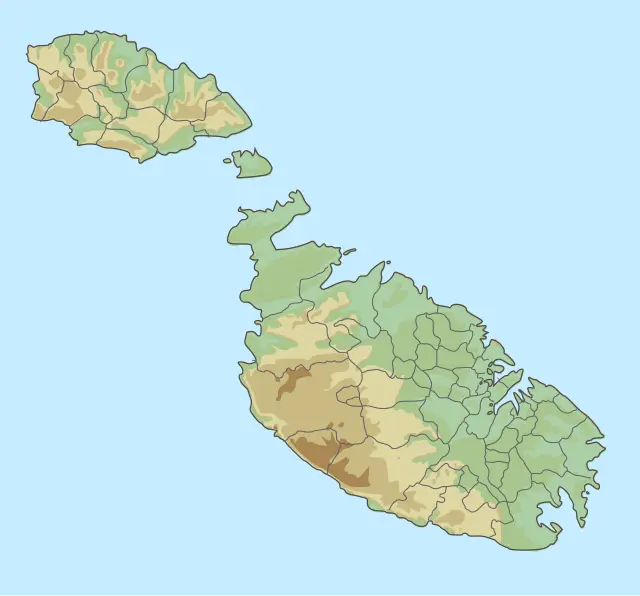 Malta, obrysova mapa