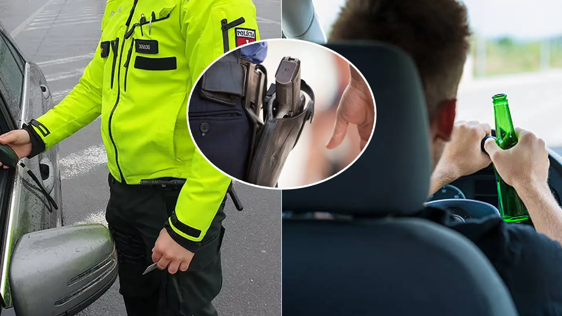 alkohol vodič policajt zbraň