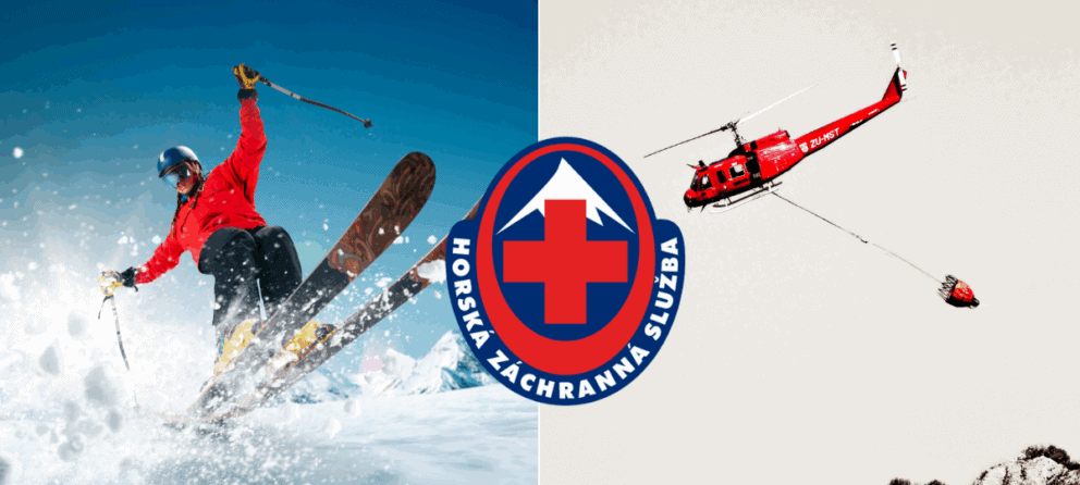 lyžovanie. HZS, vrtuľník