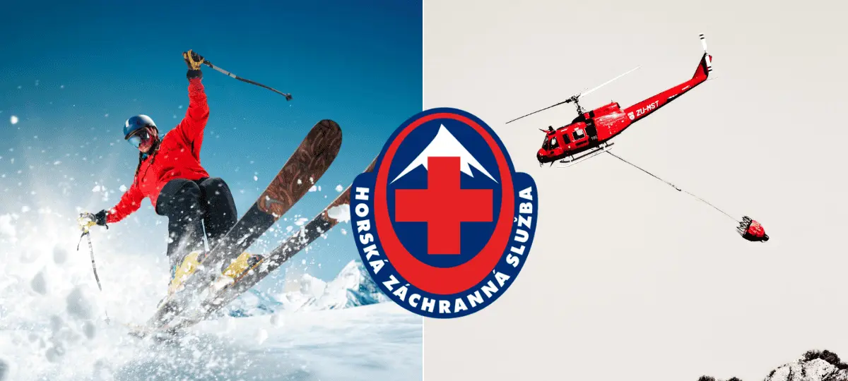 lyžovanie. HZS, vrtuľník