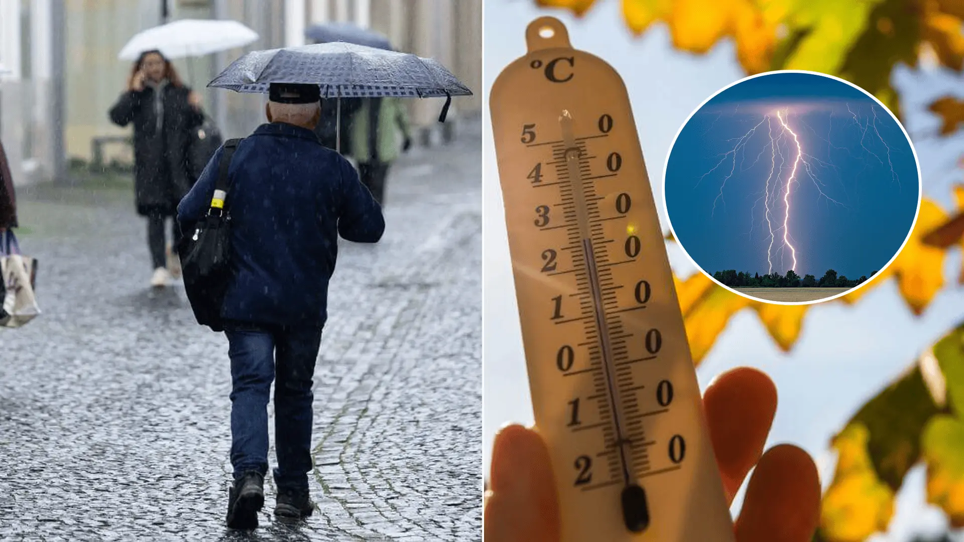 jeseň počasie slnko teplo dážď