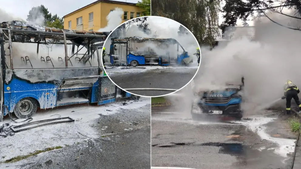 autobusu požiar v Martine