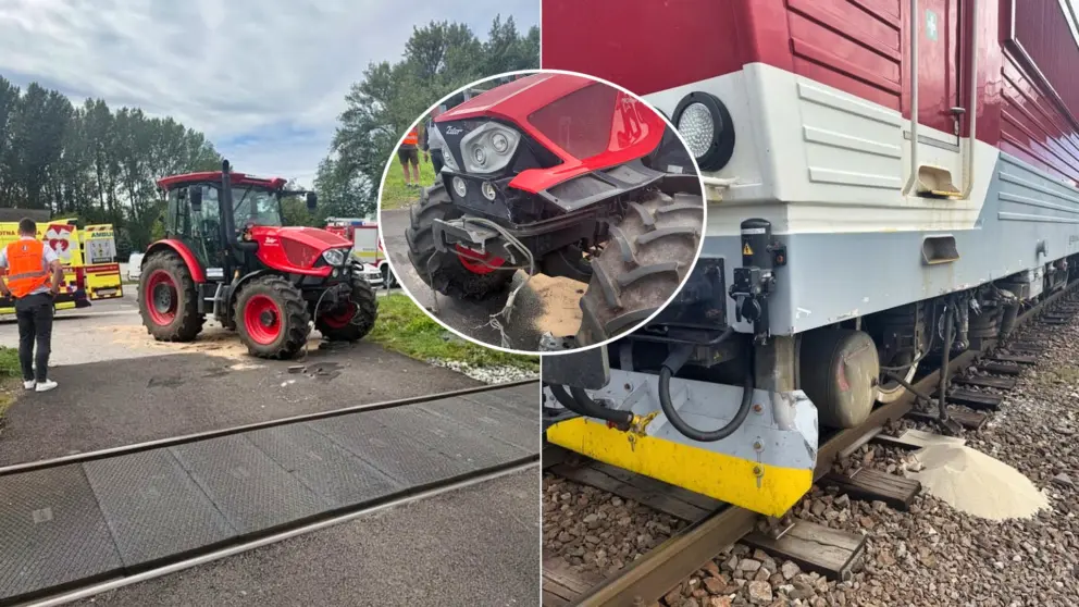 nehoda železničné priecestie v Kalnej nad Hronom traktor vlak