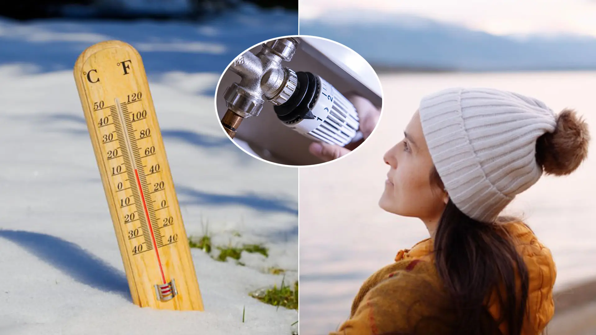 zima počasie teplomer kúrenie