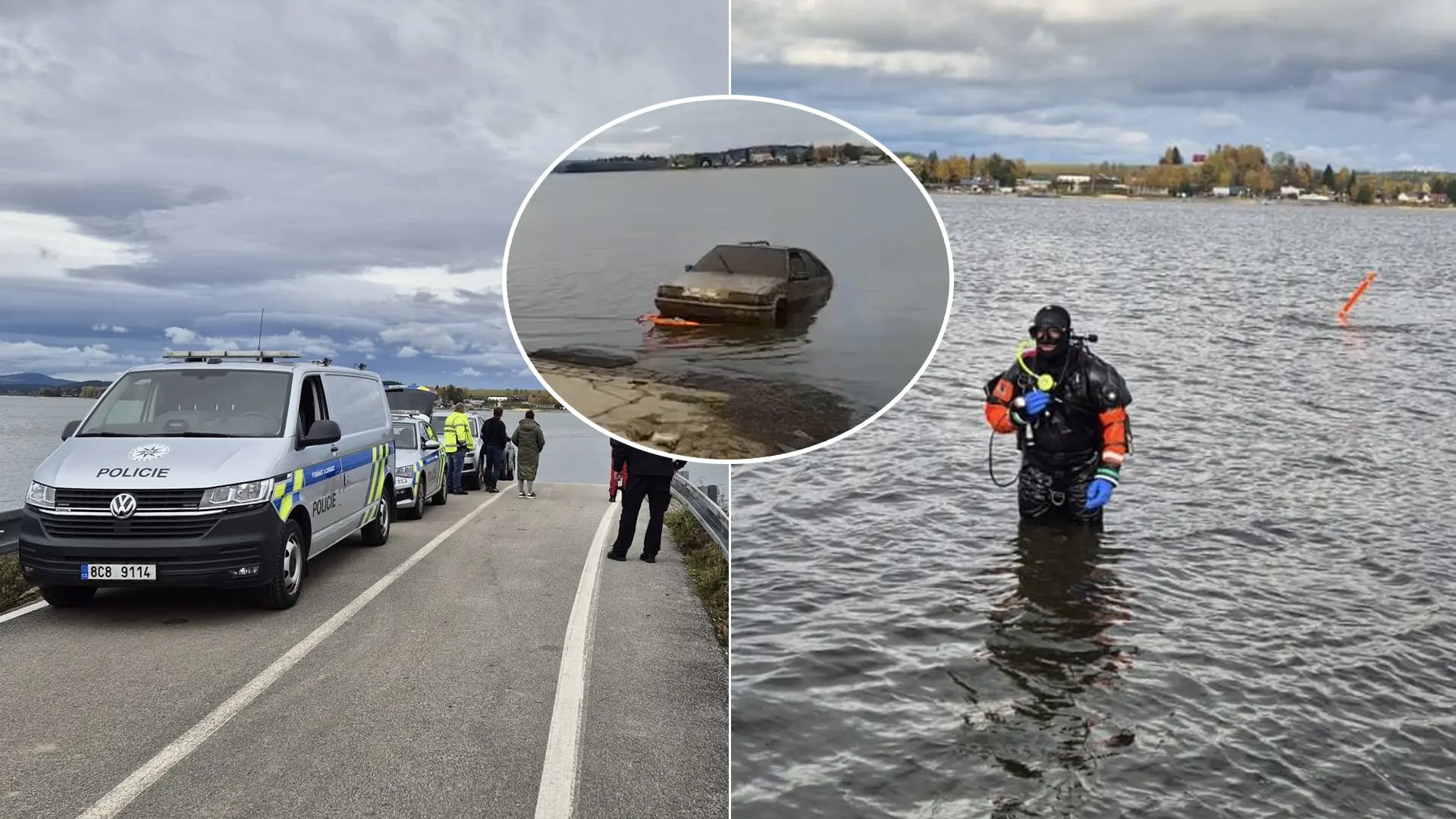 Lipno priehrada auto telá