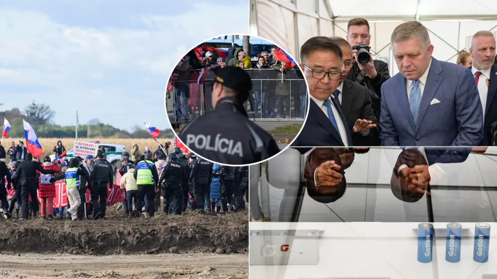 Desiatky ľudí protestujú proti výstavbe závodu na výrobu batérií v Šuranoch