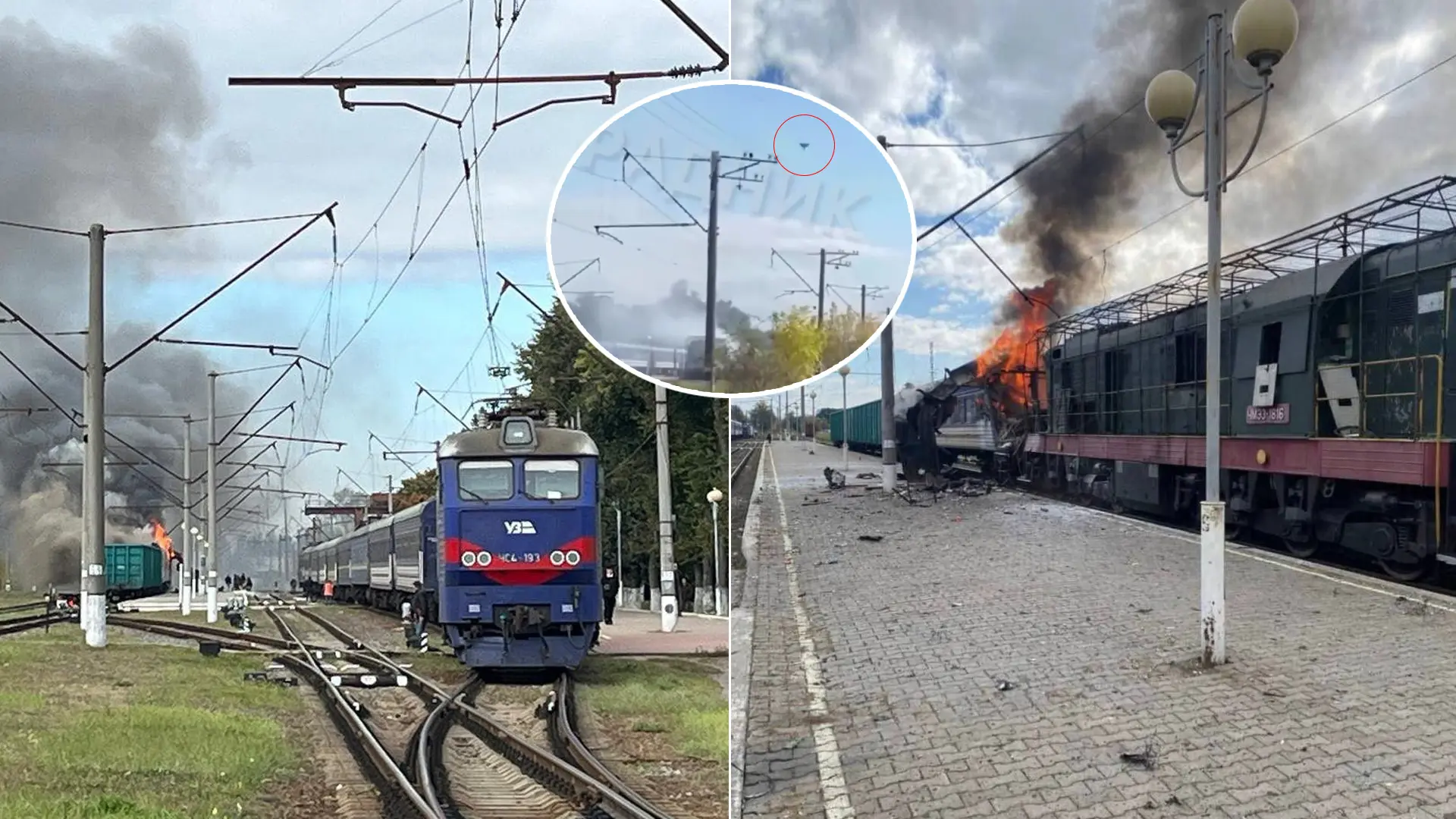 vlak Ukrajina v Šostke Rusko útok