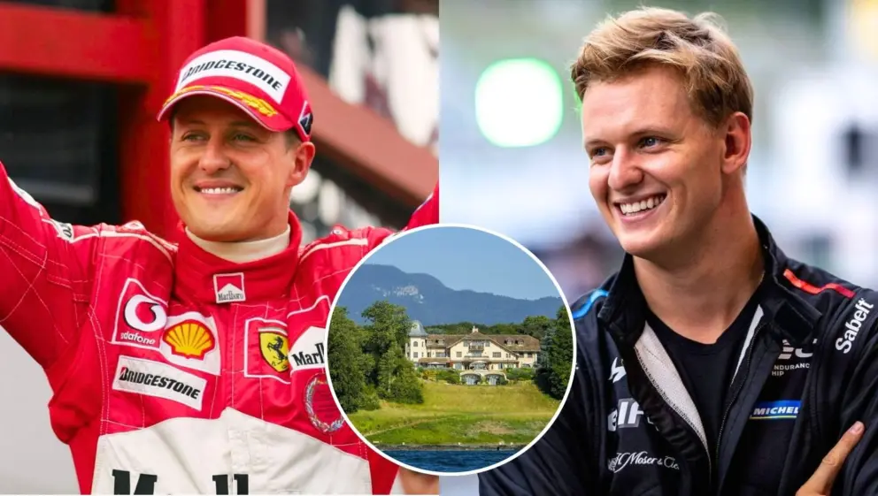 Michael Schumacher (vľavo) ajeho syn Mick Schumacher (vpravo)