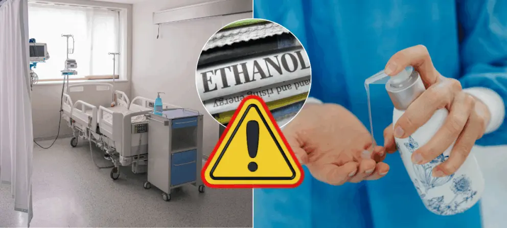 nemocnica, dezinfekcia, etanol, výstraha