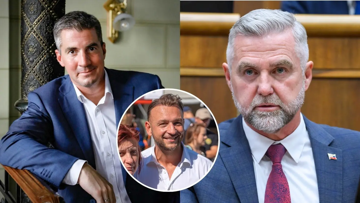 Máté Kocsis (vľavo), Matúš Šutaj Eštok (v strede) a Tibor Gašpar (vpravo).