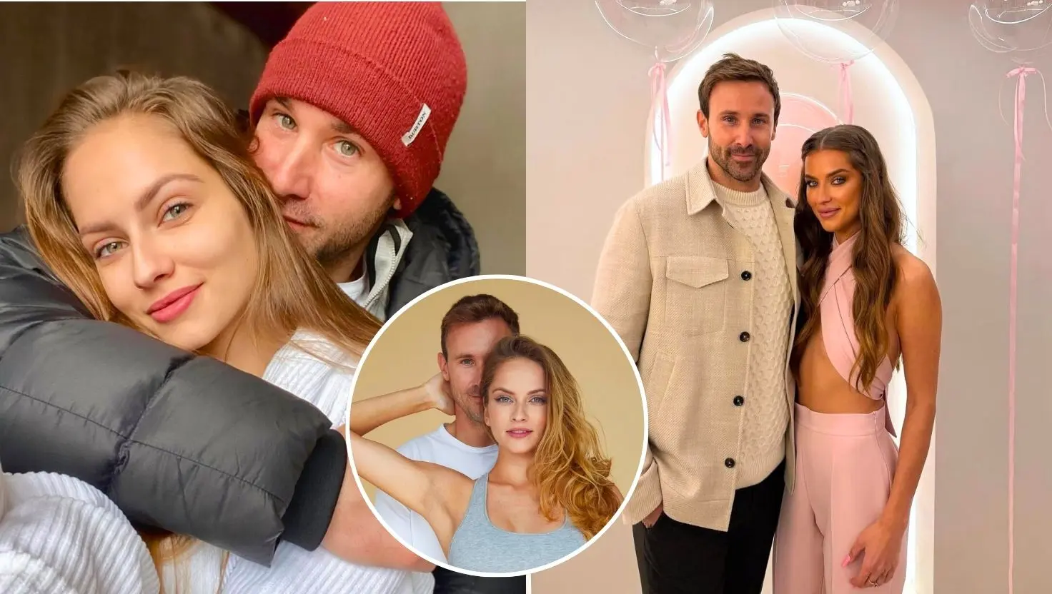 Marek Fašiang s bývalou partnerkou Terezou (vľavo a v strede) a s aktuálnou partnerkou Renátou.