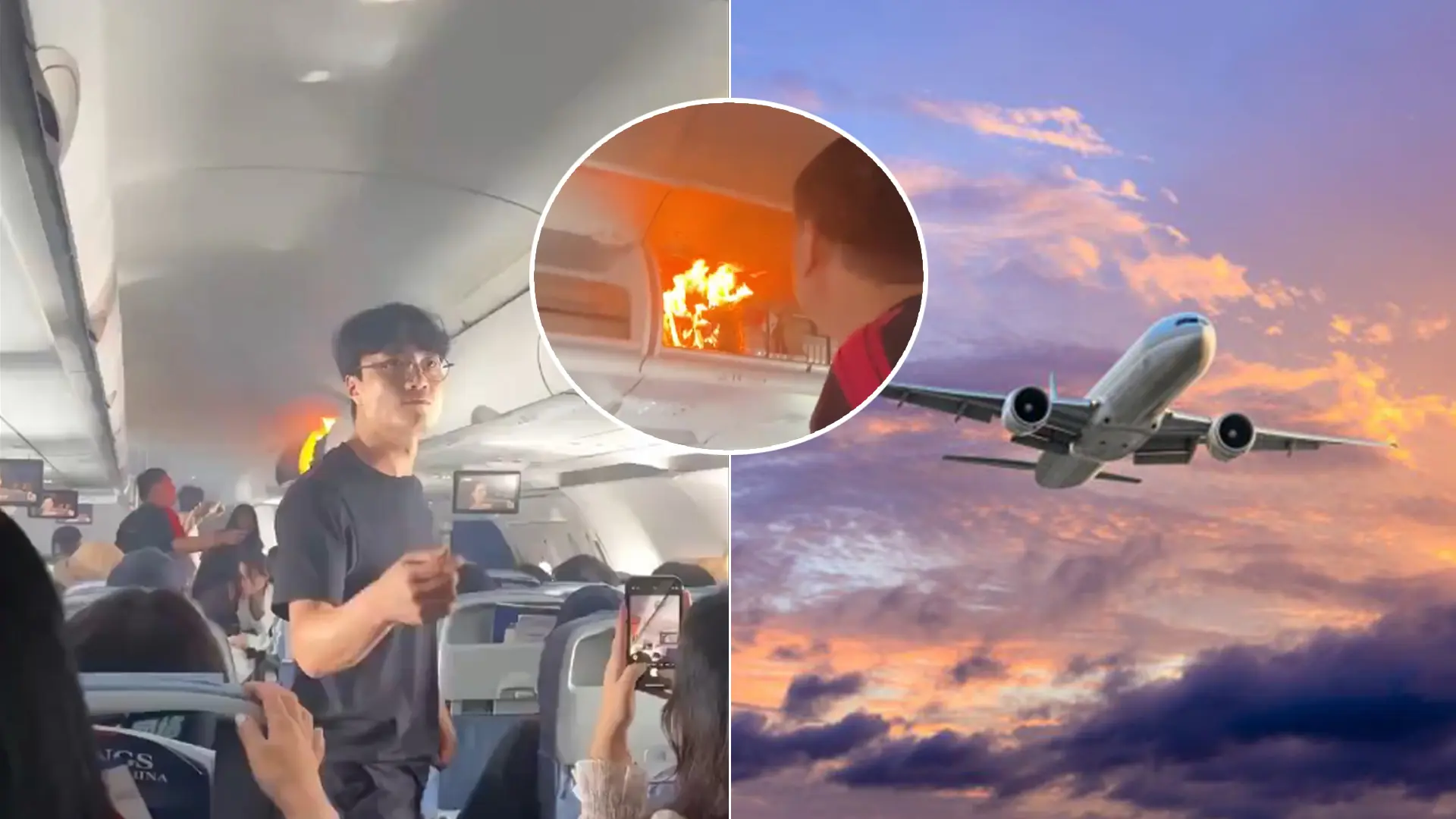 požiar lietadlo Čína