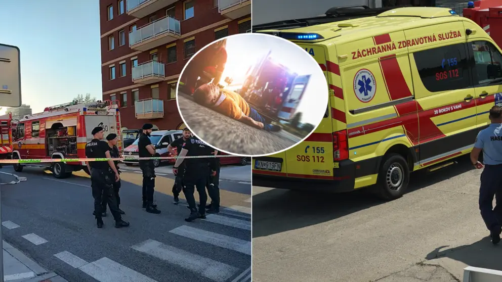 muž polícia sanitka