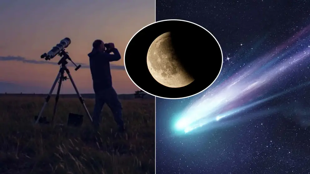 mesiac kométa obloha