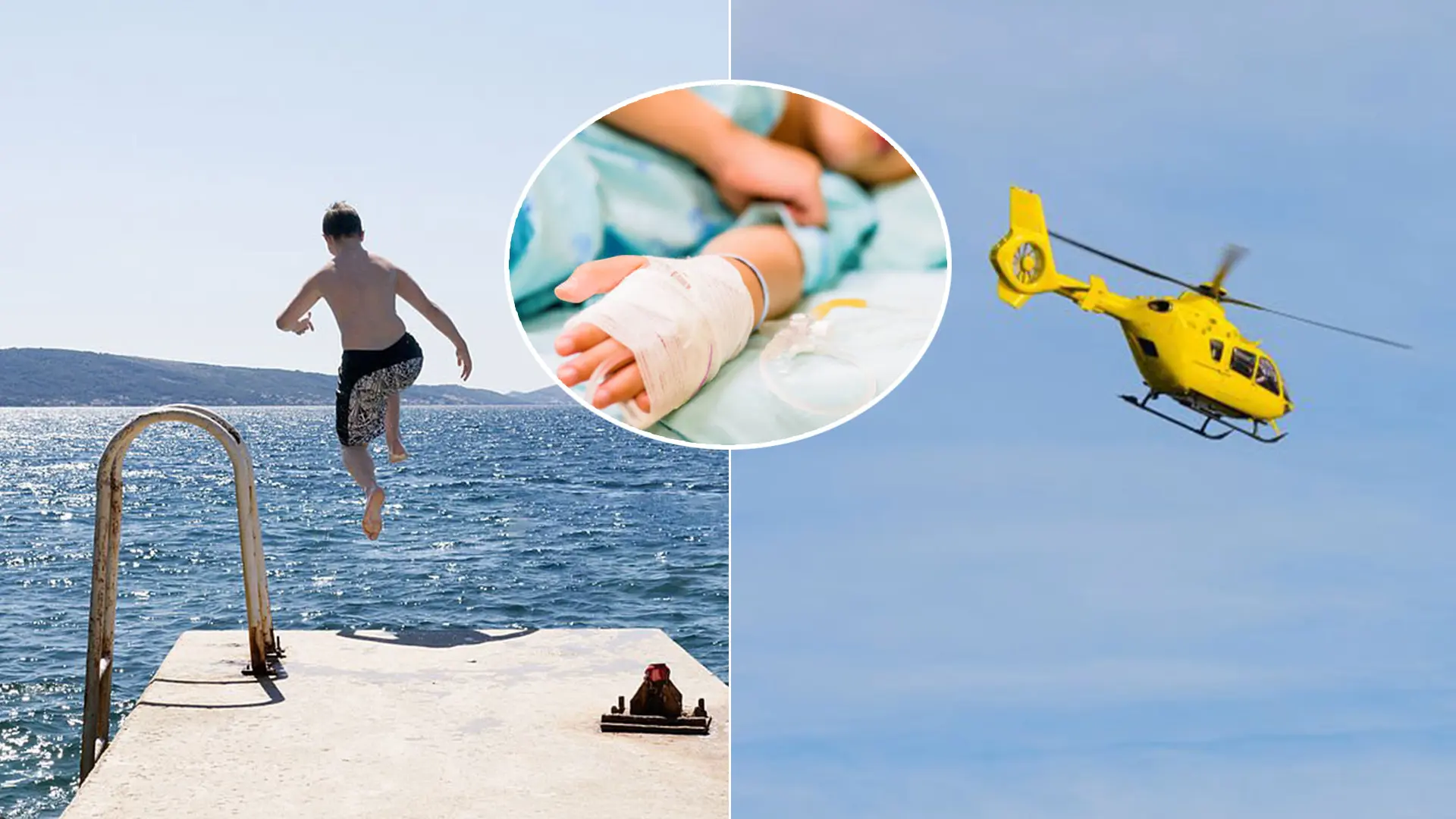 skok do vody chlapec Taliansko