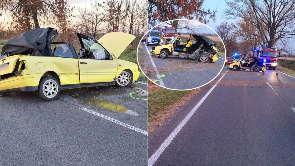 nehoda smerom na obec Vlčany